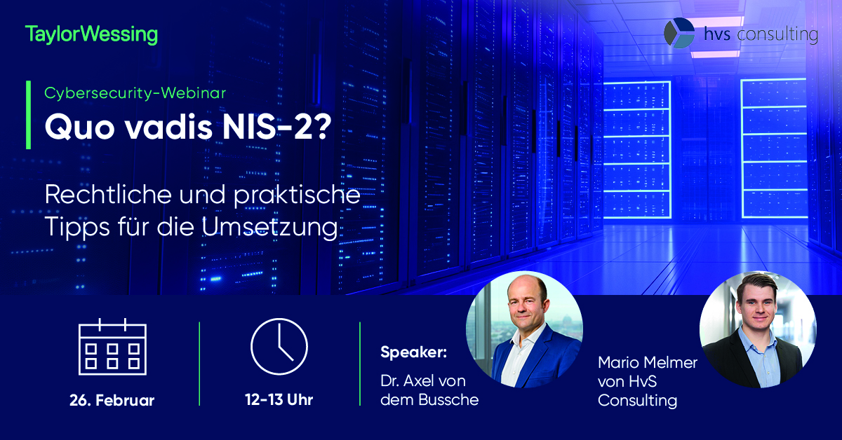 Webinar: Quo vadis NIS-2? Rechtliche und praktische Tipps für die Umsetzung