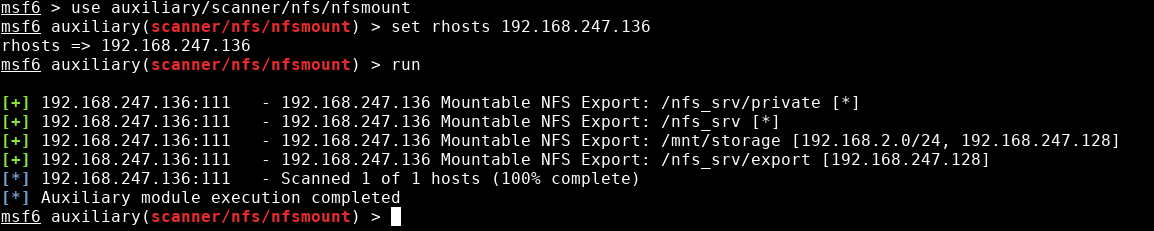 Metasploit nfsmount module