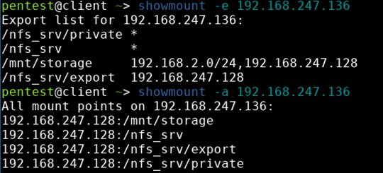 Showmount output